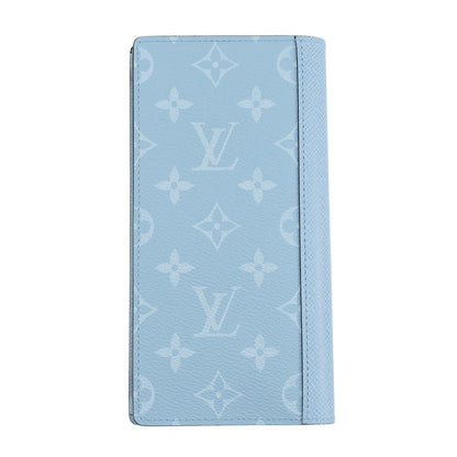 LOUIS VUITTON Portefeuille Brazza NM BlueM30757 Taiga Leather Lama