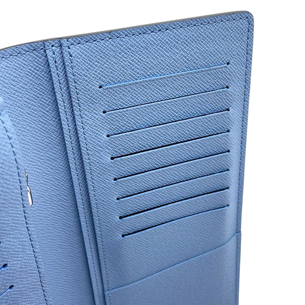 LOUIS VUITTON Portefeuille Brazza NM BlueM30757 Taiga Leather Lama