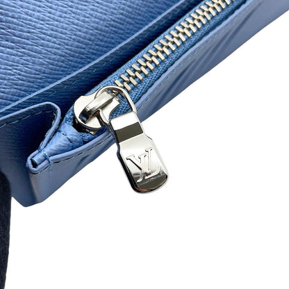 LOUIS VUITTON Portefeuille Brazza NM BlueM30757 Taiga Leather Lama
