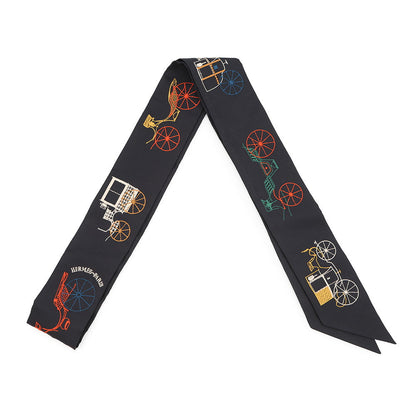 HERMES Twilly Long Twilly Long "A to Berlin" Autumn/Winter 2025 Blue・Noir/Multicolor Silk100%