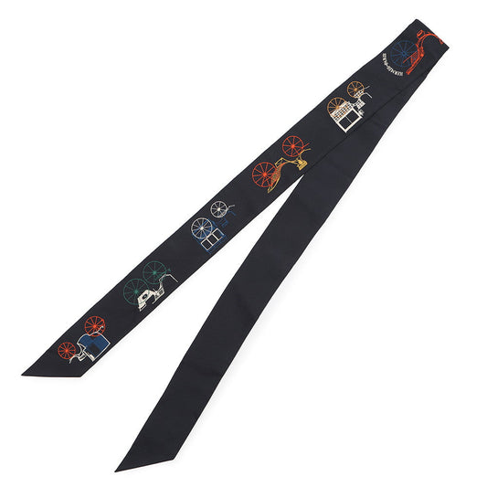 HERMES Twilly Long Twilly Long "A to Berlin" Autumn/Winter 2025 Blue・Noir/Multicolor Silk100%