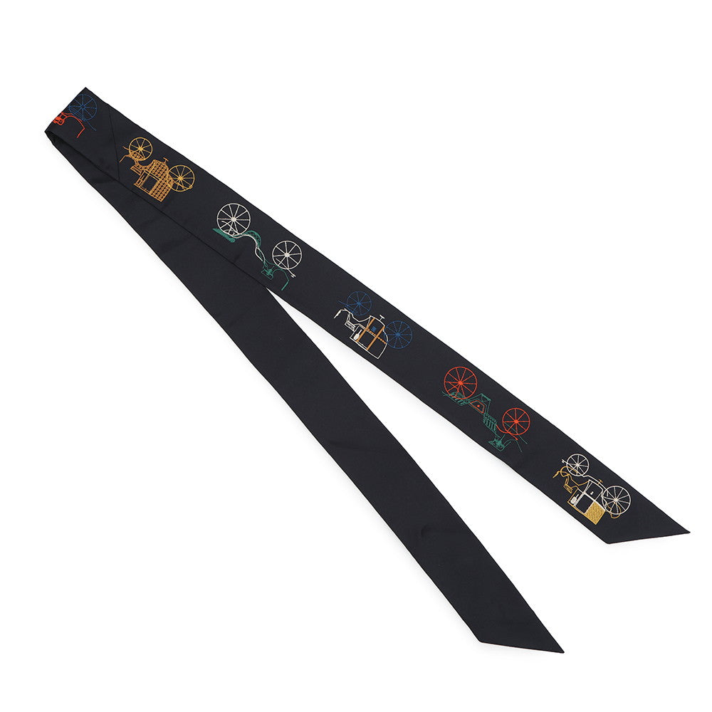 HERMES Twilly Long Twilly Long "A to Berlin" Autumn/Winter 2025 Blue・Noir/Multicolor Silk100%