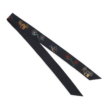 HERMES Twilly Long Twilly Long "A to Berlin" Autumn/Winter 2025 Blue・Noir/Multicolor Silk100%