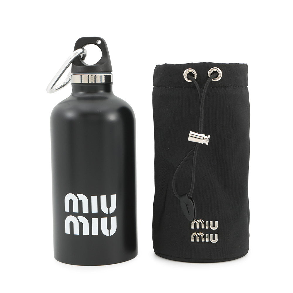 MIUMIU Stainless steel water bottle Black5UH009 Stainless steel Size 350ml