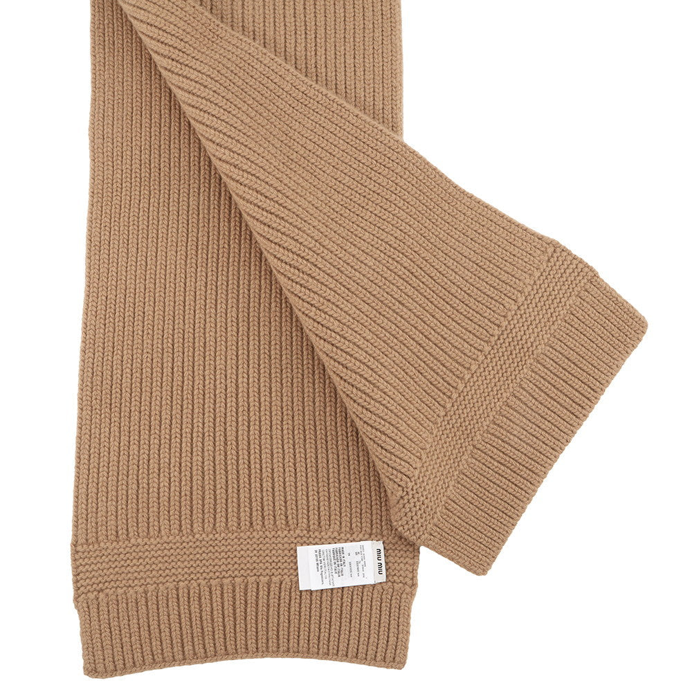 MIUMIU Wool KnitScarf Scarf Beige5FS048 Virgin Wool70% Cashmere30%