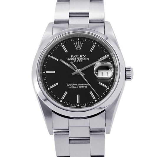 ROLEX Oyster Perpetual Date W34mm Stainless Steel Black Dial15200