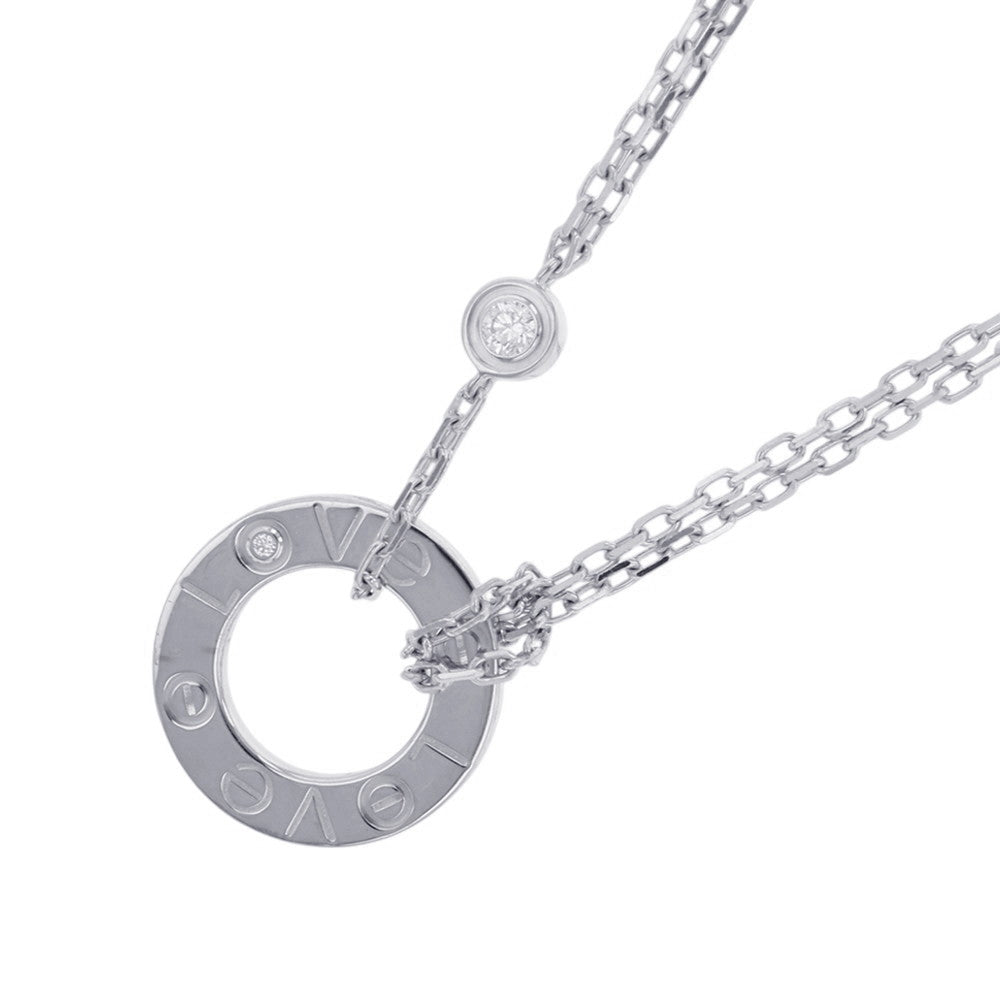 CARTIER Love Circle Diamond NecklaceB7219400 18K White Gold