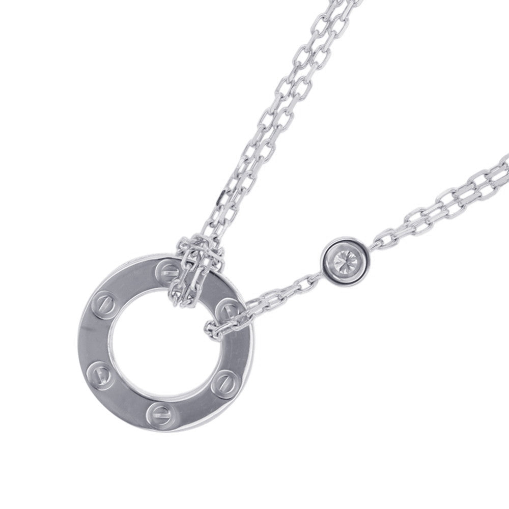 CARTIER Love Circle Diamond NecklaceB7219400 18K White Gold