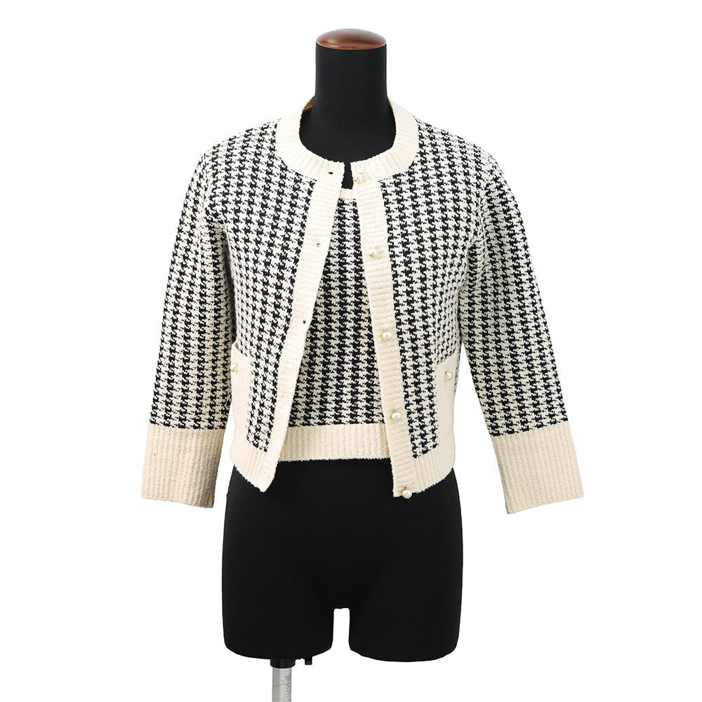 Dior Houndstooth Ensemble Size 34 White/Black354W05AM324 Cotton35% Polyester28% Nylon19%