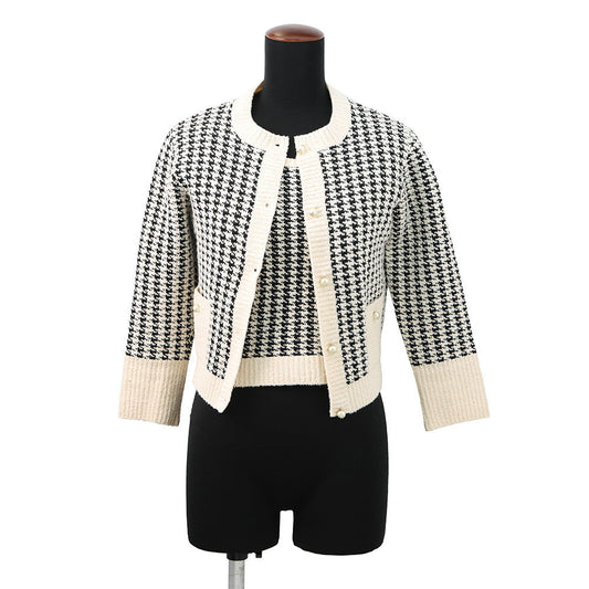 Dior Houndstooth Ensemble Size 34 White/Black354W05AM324 Cotton35% Polyester28% Nylon19%