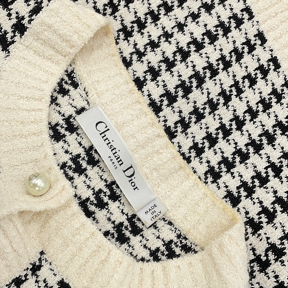 Dior Houndstooth Ensemble Size 34 White/Black354W05AM324 Cotton35% Polyester28% Nylon19%