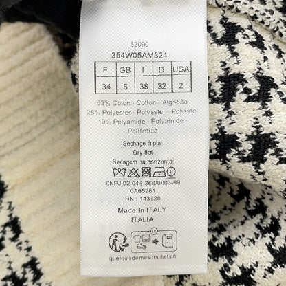 Dior Houndstooth Ensemble Size 34 White/Black354W05AM324 Cotton35% Polyester28% Nylon19%