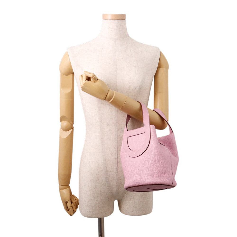 HERMES in-the-loop Tote Bag Mauve Sylvestre Taurillon Clemence Swift Leather Size 18