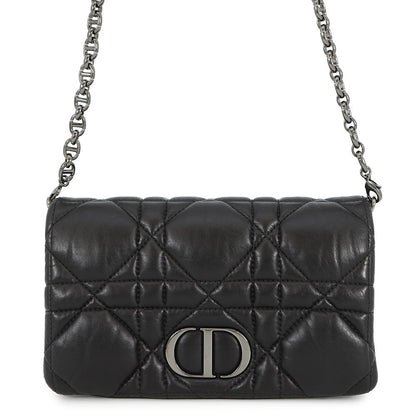 Dior Caro Pouch Macrocannage ChainShoulder Bag BlackS5135BNGX Lambskin