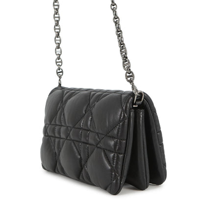 Dior Caro Pouch Macrocannage ChainShoulder Bag BlackS5135BNGX Lambskin