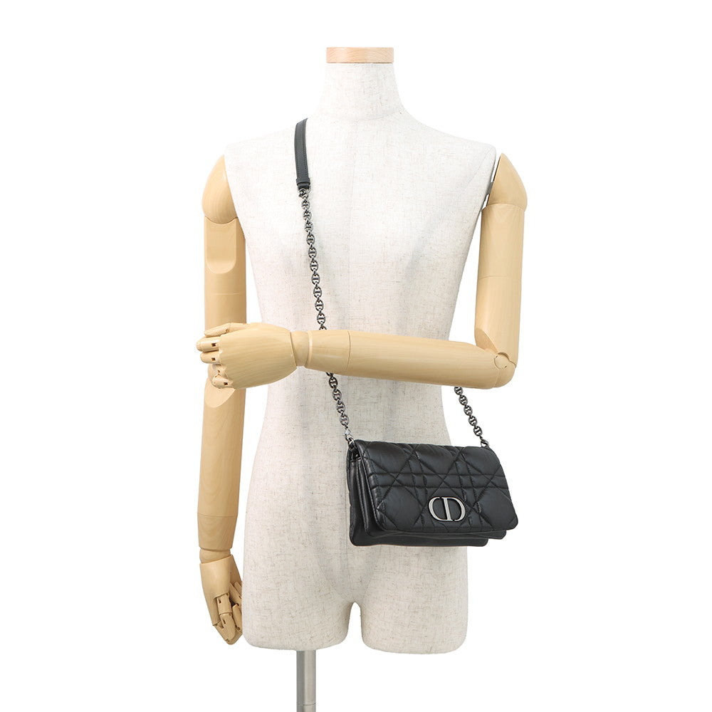 Dior Caro Pouch Macrocannage ChainShoulder Bag BlackS5135BNGX Lambskin