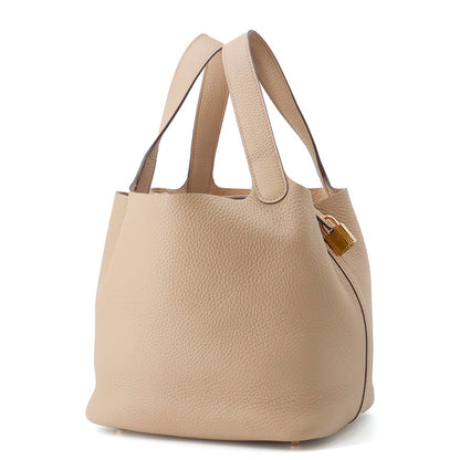 HERMES Picotin Lock Beige Marfa Taurillon Clemence Size MM