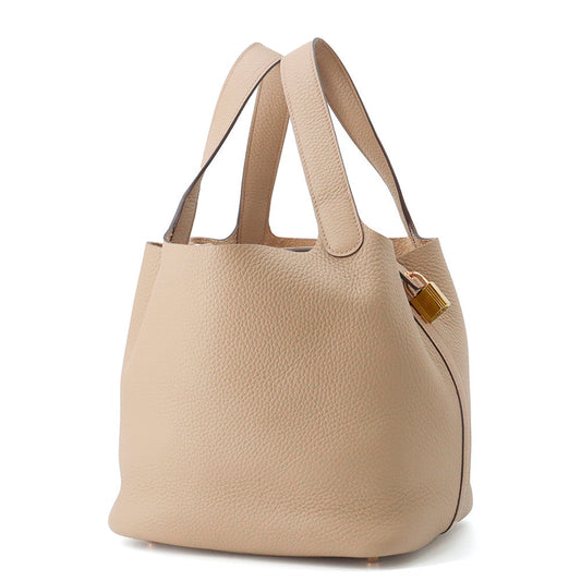 HERMES Picotin Lock Beige Marfa Taurillon Clemence Size MM