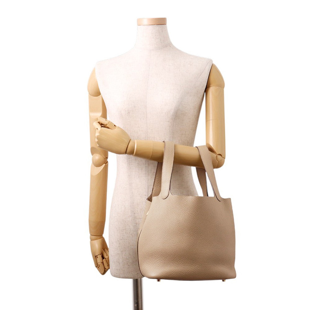 HERMES Picotin Lock Beige Marfa Taurillon Clemence Size MM