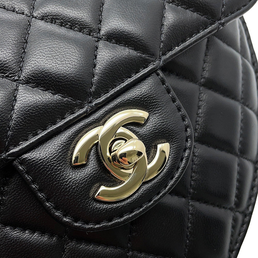 CHANEL Matelasse Heart Shape Bag BlackAS3191 Lambskin Size Large