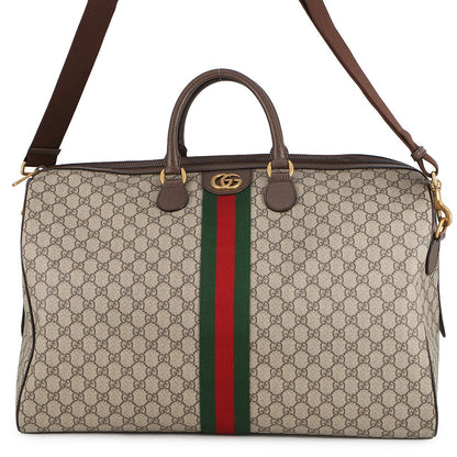 GUCCI Savoy GG Supreme Travel Bag Beige/Brown547959 GG Supreme Leather