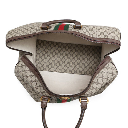 GUCCI Savoy GG Supreme Travel Bag Beige/Brown547959 GG Supreme Leather