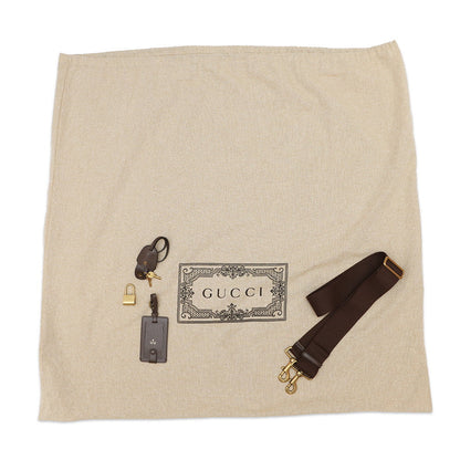 GUCCI Savoy GG Supreme Travel Bag Beige/Brown547959 GG Supreme Leather