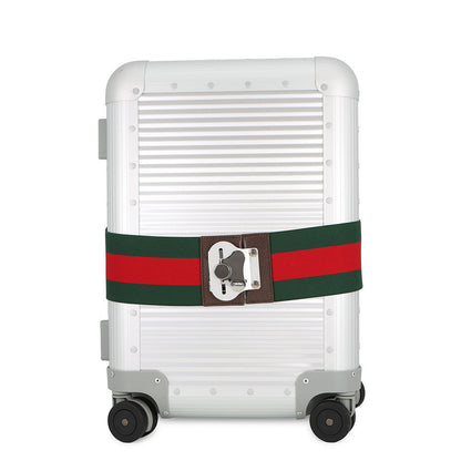 GUCCI Porter Cabin Trolley FRM Suitcase Silver743843 Aluminum GG Supreme
