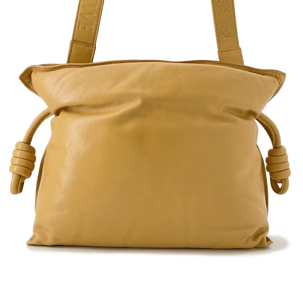 LOEWE Puffer Flamenco Clutch Shoulder Bag CamelA411FC1X67 Leather