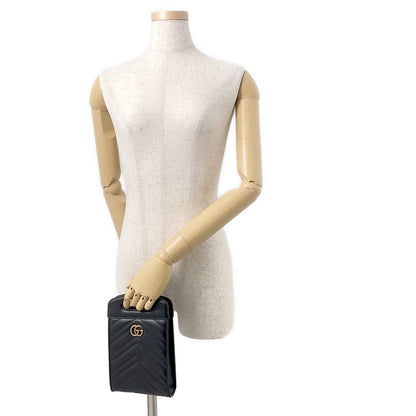 GUCCI GG Marmont Mini Top Handle Bag Black/Beige699756 Leather