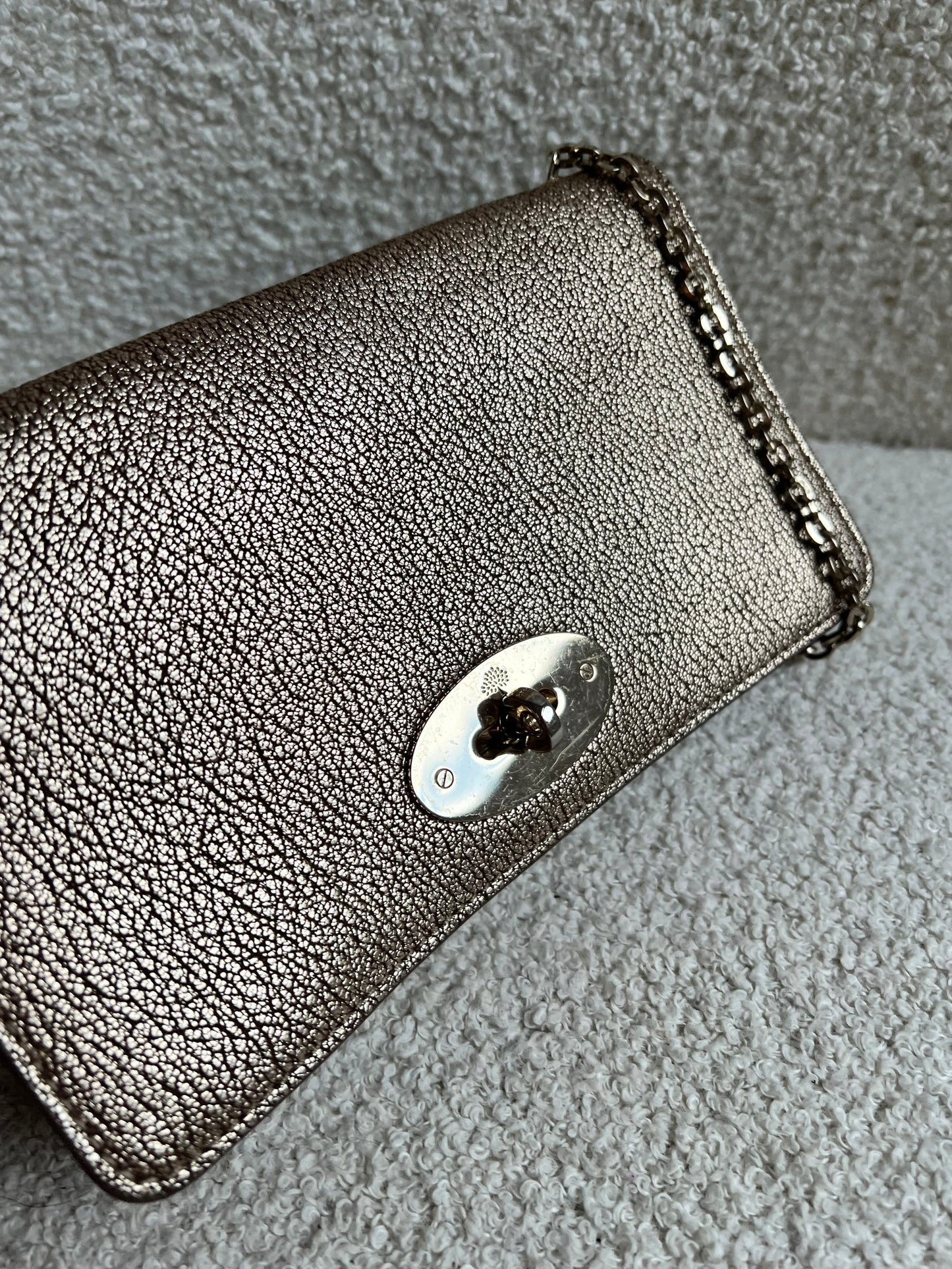 Mulberry Metallic Mushroom Bayswater Clutch (RRP £495)