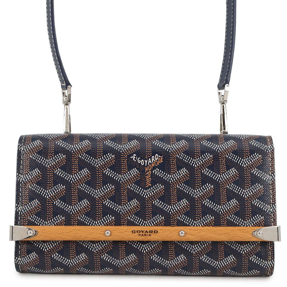 GOYARD Monte Carlo Mini Case Shoulder Bag Navy BlueMONTE2MINTY12CL12P PVC Wood
