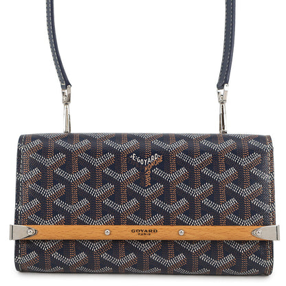 GOYARD Monte Carlo Mini Case Shoulder Bag Navy BlueMONTE2MINTY12CL12P PVC Wood