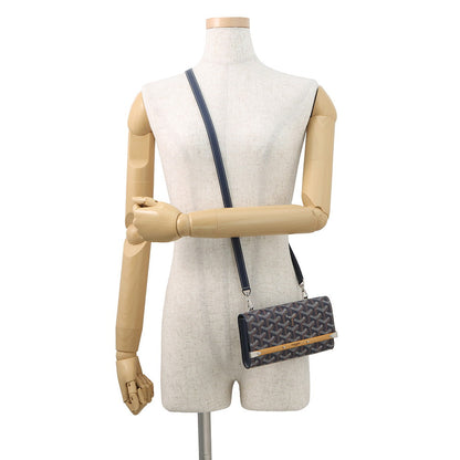 GOYARD Monte Carlo Mini Case Shoulder Bag Navy BlueMONTE2MINTY12CL12P PVC Wood