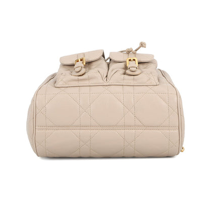 Dior Caro Macrocannage Backpack PowderBeigeM6301UNOZ Lambskin Size Medium