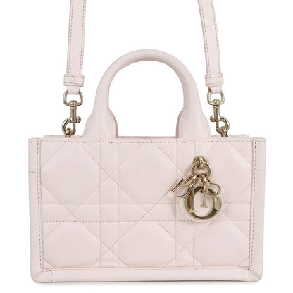 Dior Macrocannage Book Tote 2WAY Powder PinkS5573OWHP Calf Leather Size Mini