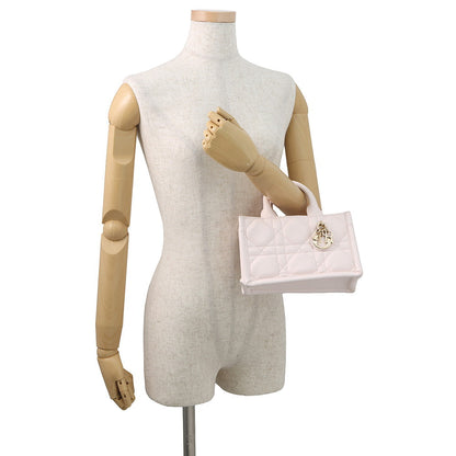 Dior Macrocannage Book Tote 2WAY Powder PinkS5573OWHP Calf Leather Size Mini