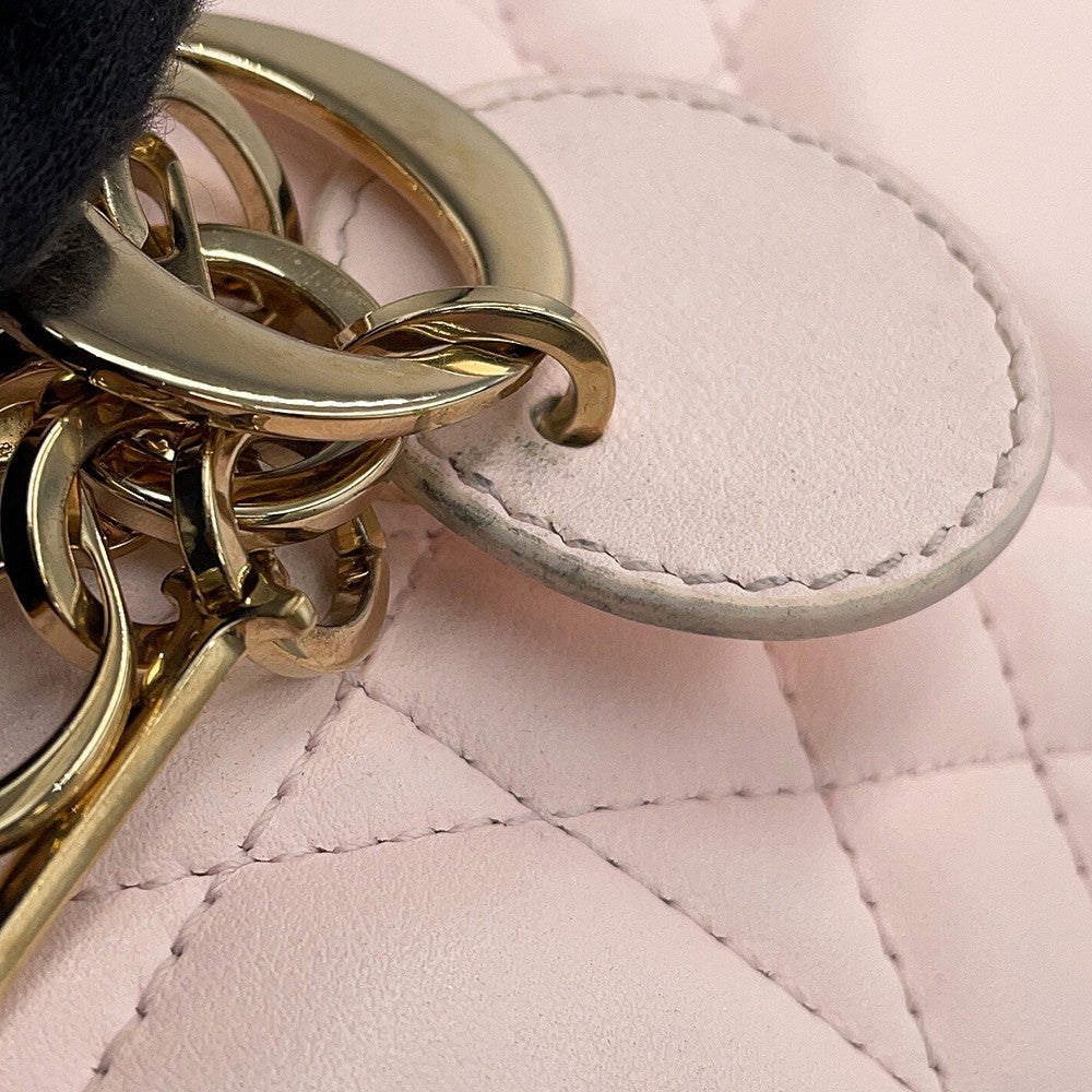 Dior Macrocannage Book Tote 2WAY Powder PinkS5573OWHP Calf Leather Size Mini