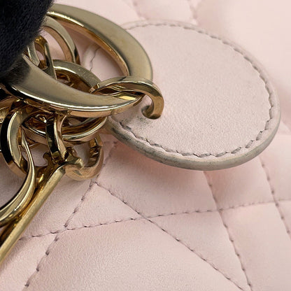 Dior Macrocannage Book Tote 2WAY Powder PinkS5573OWHP Calf Leather Size Mini