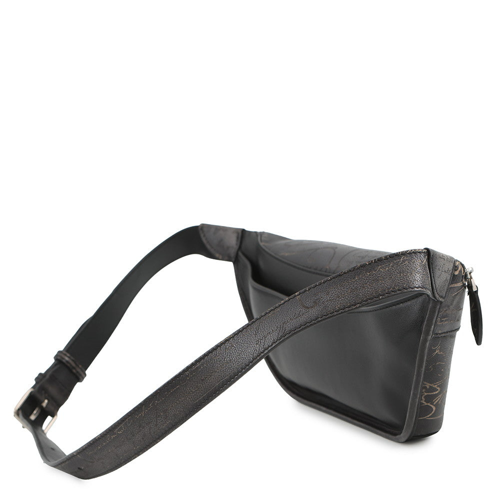 Berluti Calligraphy Rider Bumbag Black Leather