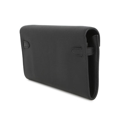 HERMES Kelly wallet long to go Black Epsom