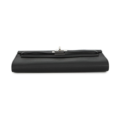 HERMES Kelly wallet long to go Black Epsom