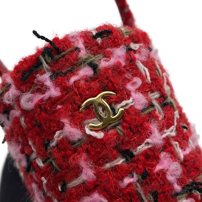 CHANEL slingback shoes Red/Pink/BlackG46865 Tweed Size 36 1/2C