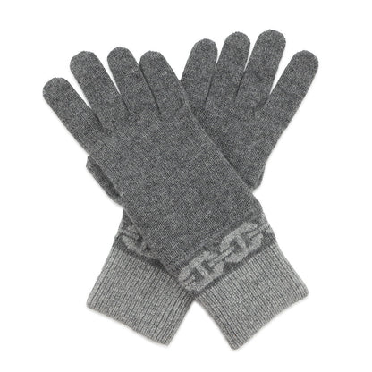 HERMES Glove 《Heaven》 Size M Charbon/Flannel Cashmere99% Elastine1%