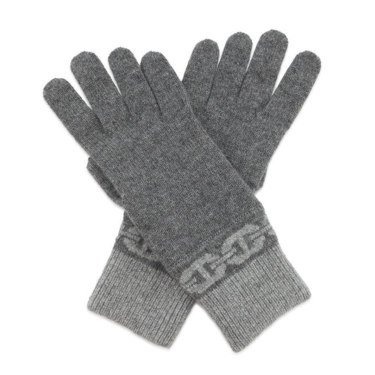 HERMES Glove 《Heaven》 Size M Charbon/Flannel Cashmere99% Elastine1%