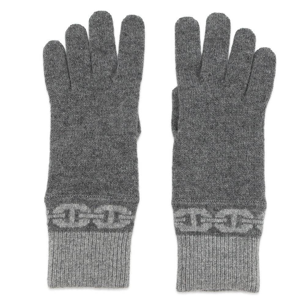 HERMES Glove 《Heaven》 Size M Charbon/Flannel Cashmere99% Elastine1%