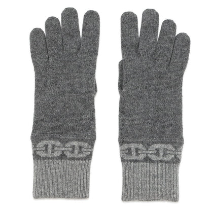 HERMES Glove 《Heaven》 Size M Charbon/Flannel Cashmere99% Elastine1%