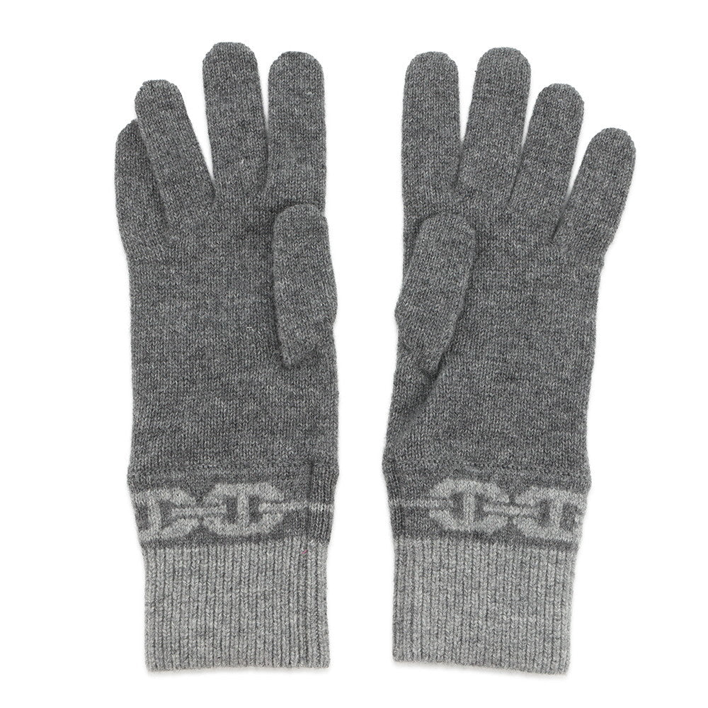 HERMES Glove 《Heaven》 Size M Charbon/Flannel Cashmere99% Elastine1%