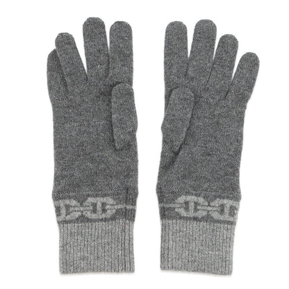 HERMES Glove 《Heaven》 Size M Charbon/Flannel Cashmere99% Elastine1%