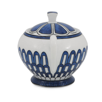 HERMES Sugar pot White/Blue Porcelain